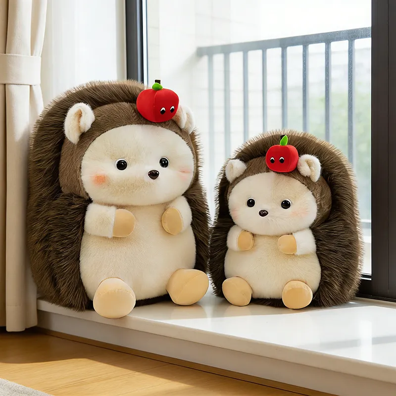 Super Cute Lifelike Apple Hedgehog Plush Toy – Soft Stuffed Animal Soothing Doll, Cartoon Kids Comfort Gift & Birthday Present